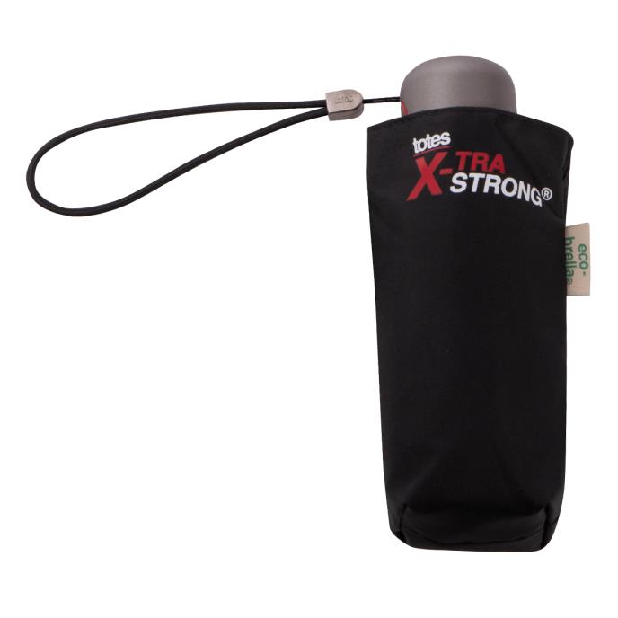 totes® X-TRA STRONG® Mini Plain Black Umbrella (5 Section) Extra Image 3